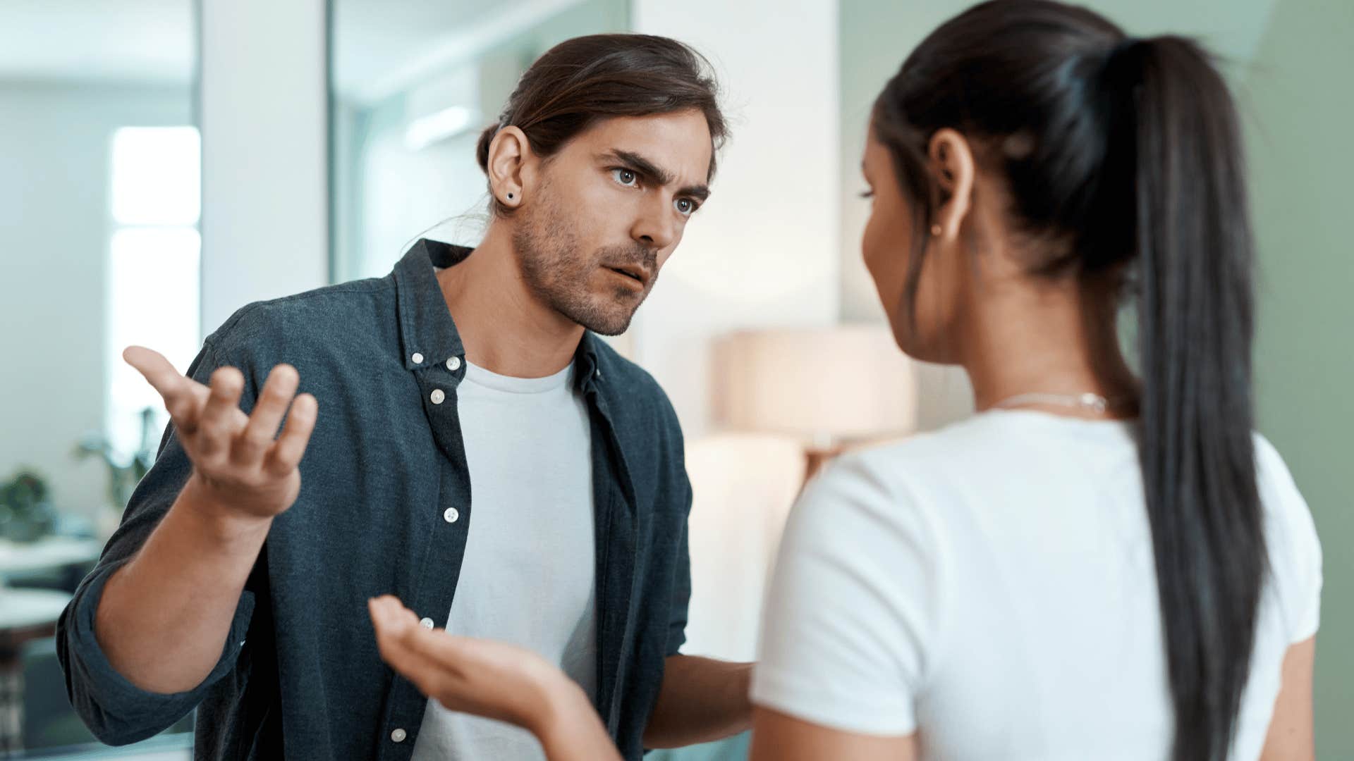 man with narcissistic victim complex holding grudge again his partner