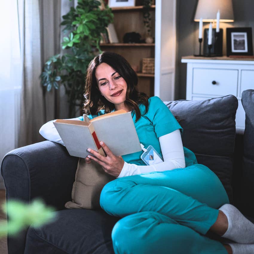 Gen X woman owning a home and living alone reading a book