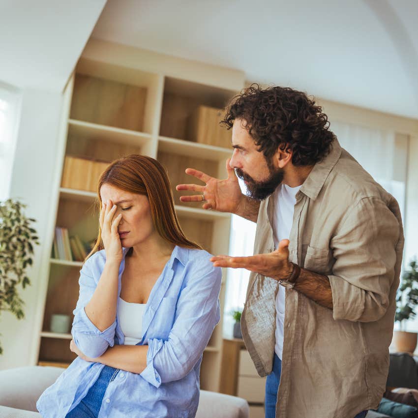 man easily frustrated with wife after mentally and emotionally abandoning himself