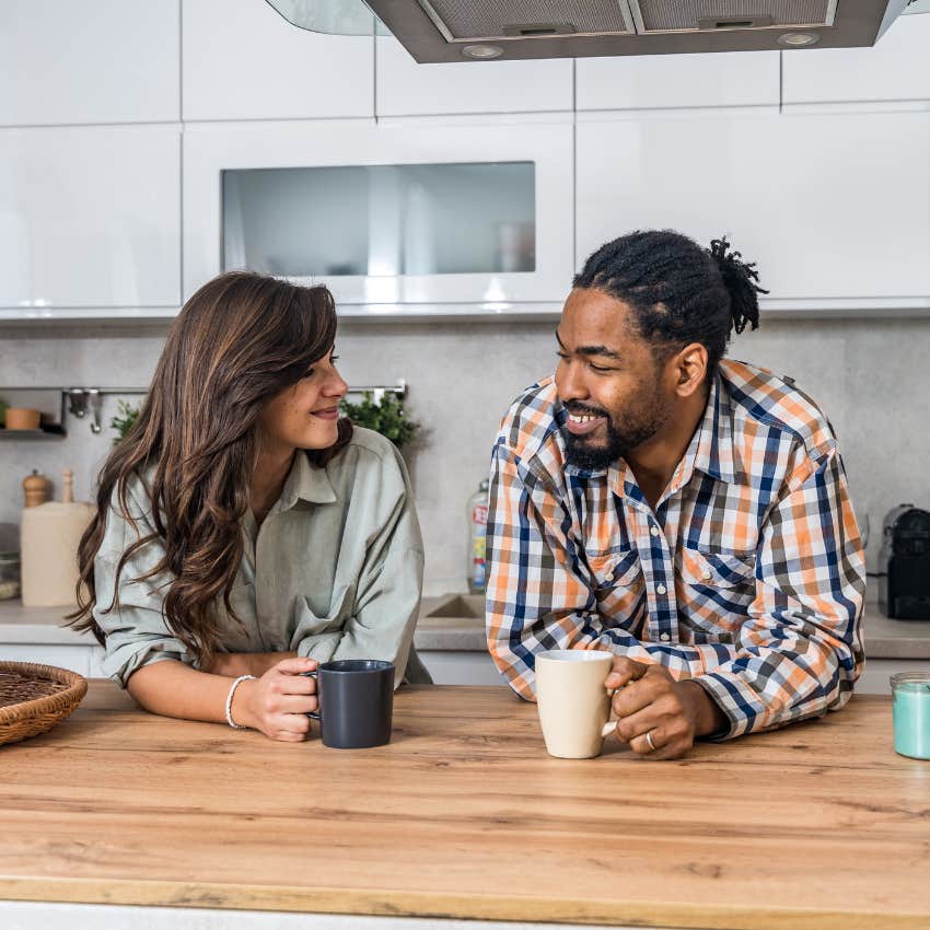introvert man enjoying coffee with a close friend