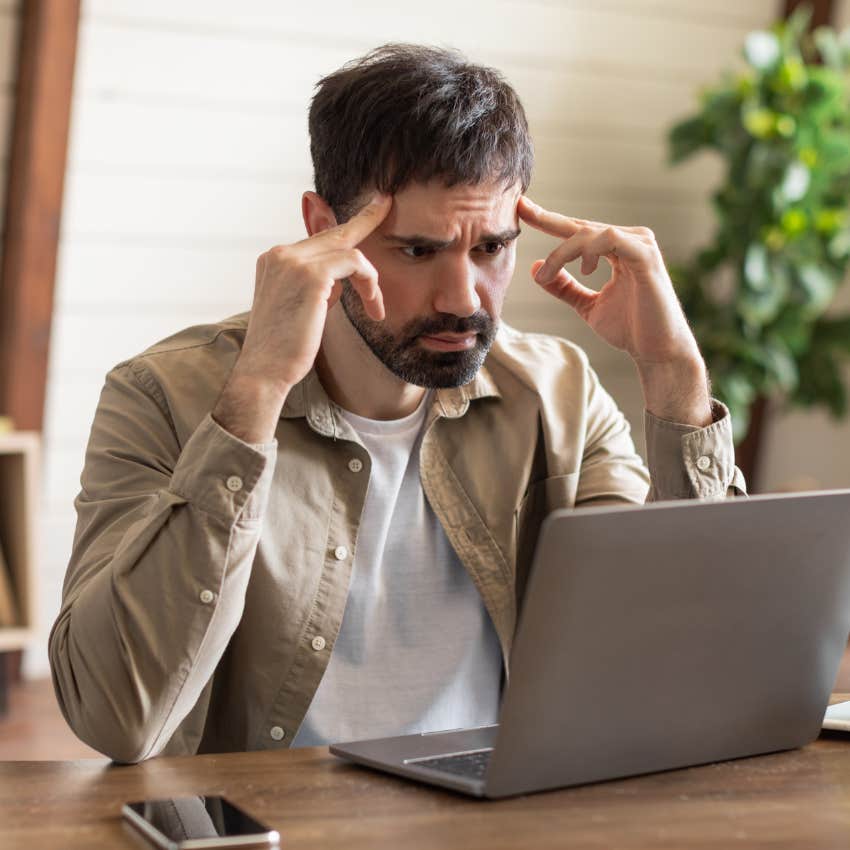 mentally emotionally strong man prioritizing effective stress while working on laptop