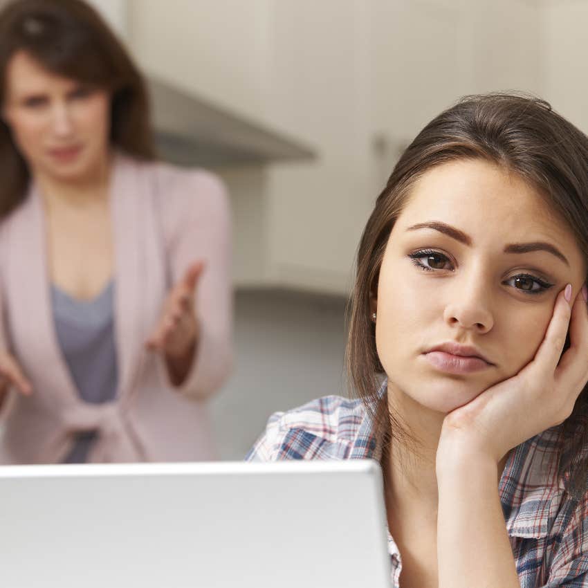 gen Z woman annoyed with mom unable to change with the times
