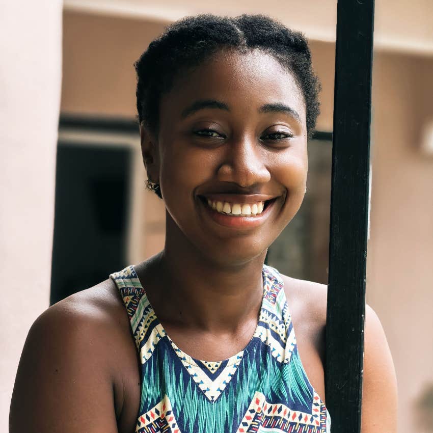 emotionally and mentally strong woman accepting her emotions smiling
