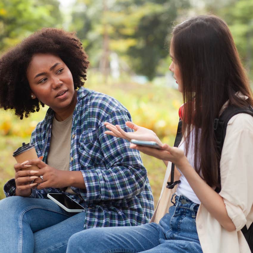 woman who is hard to respect neglecting her friend's boundaries