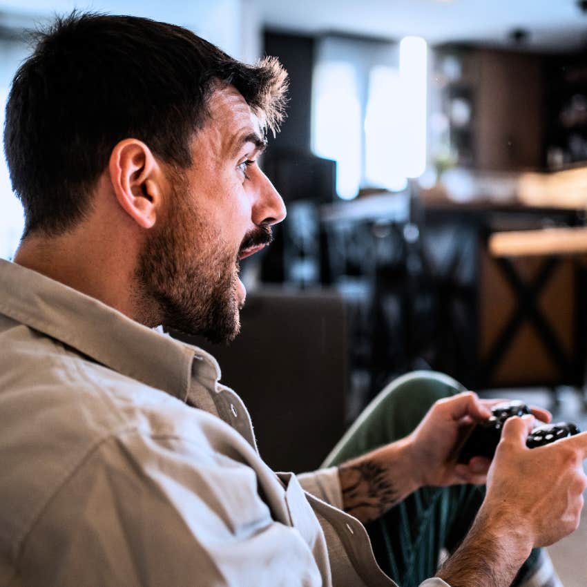 man playing expensive game for his younger self