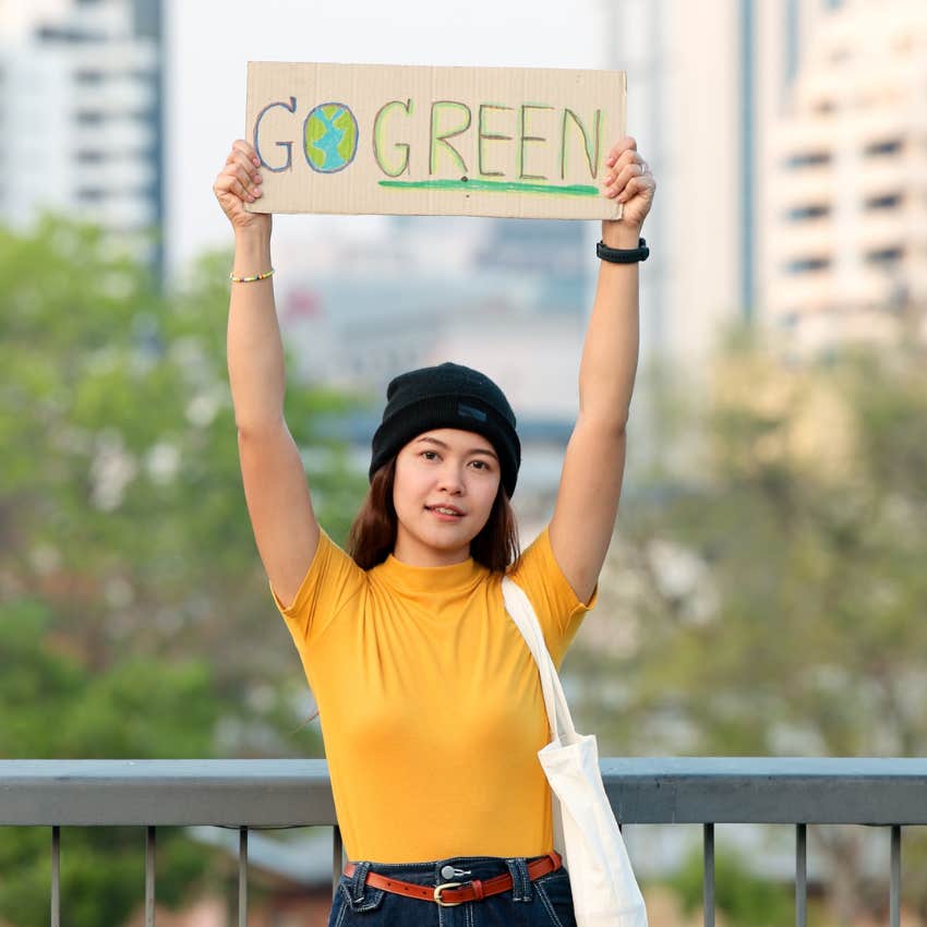 Gen Z woman protesting doesn't apologize for having strong opinions
