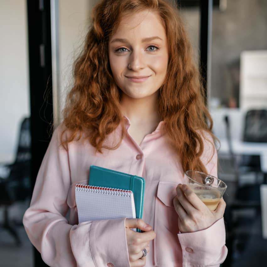 young woman at work dressed casually