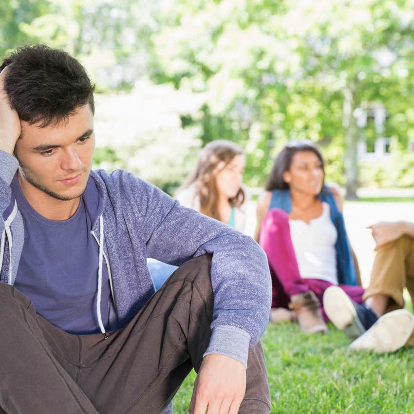 sensitive man who doesn't like getting stuck at a large social gathering