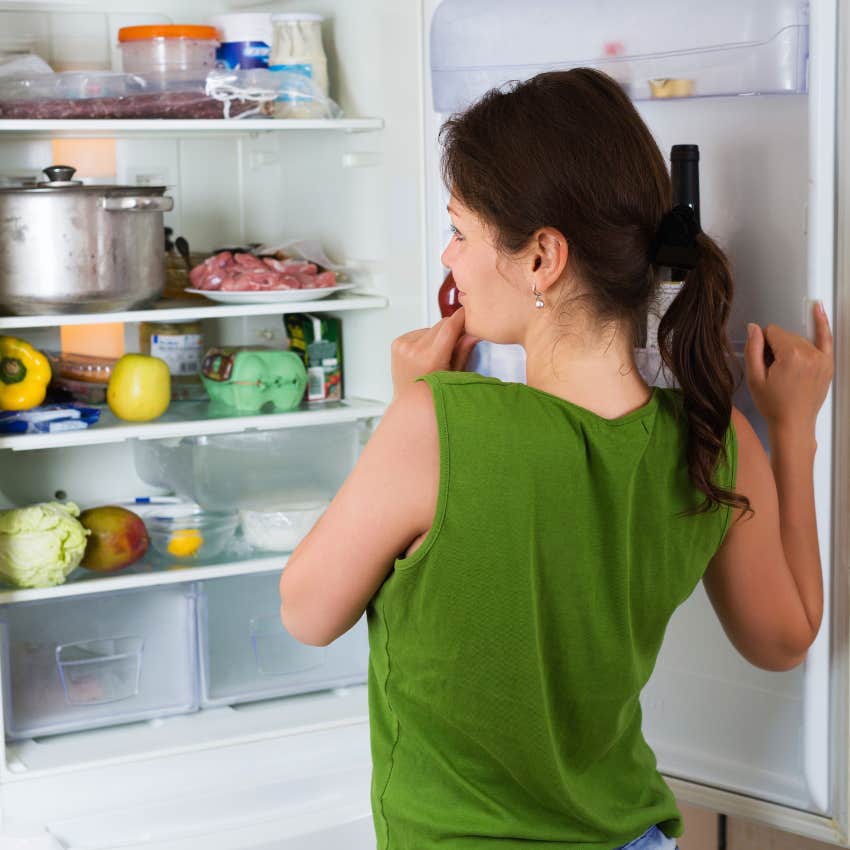 woman complaining about not having any good food to eat