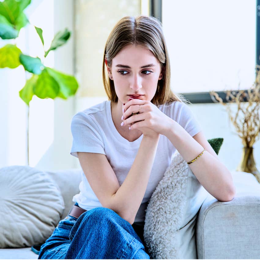 sad woman not feeling excited for anything