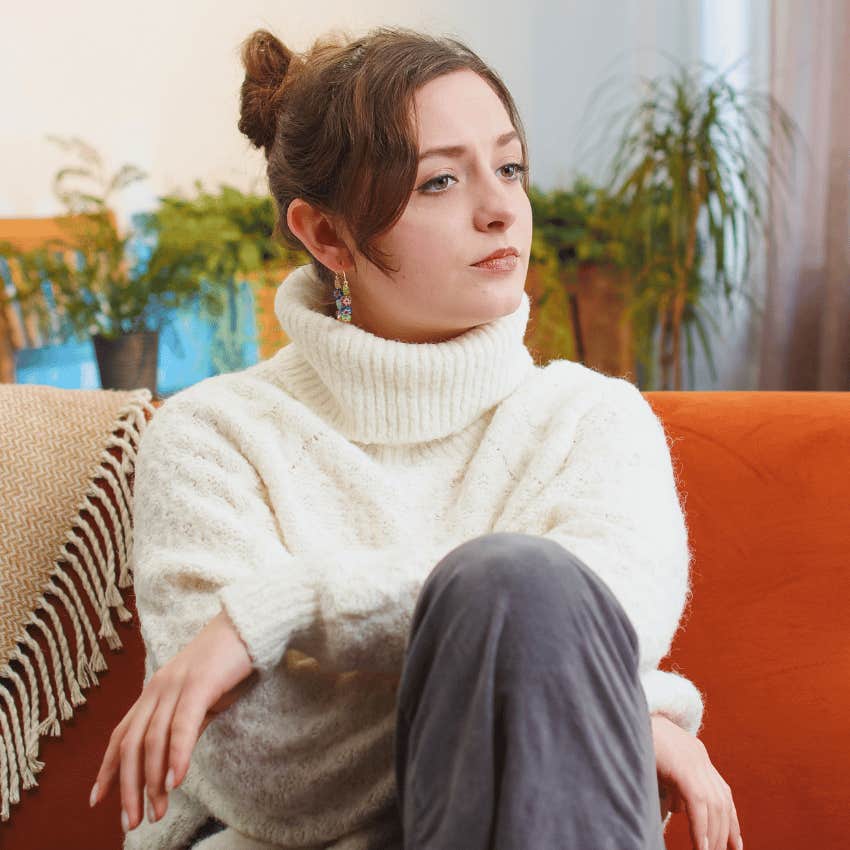 thoughtfully serious woman refusing to be a victim