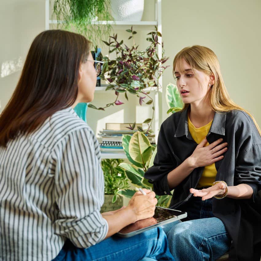 woman with no real problems saying i just can't