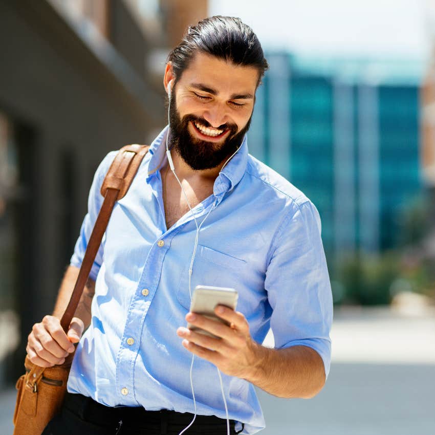 man watching animal videos because it improves his well-being