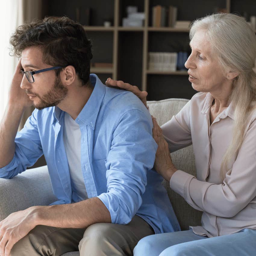 woman boomer telling man to not miss what's ahead of him