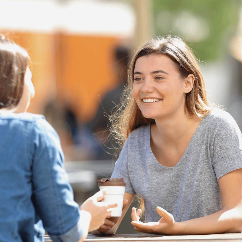 woman with high emotional integrity offering to pay tab