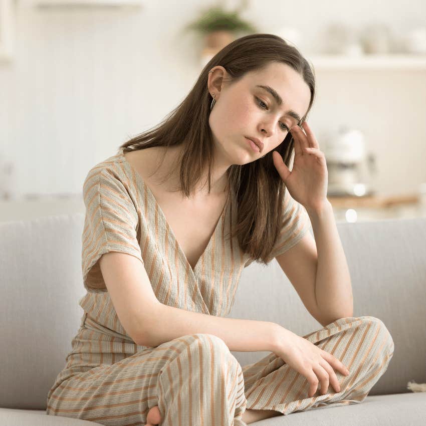 woman losing trust in herself by dwelling on the past