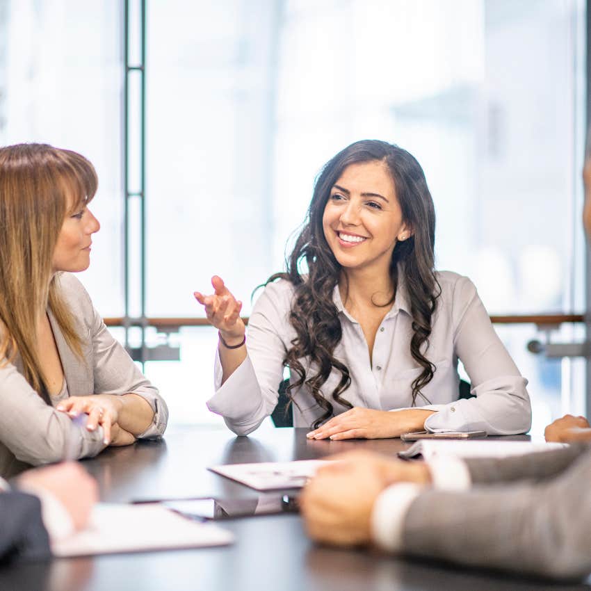 woman is constantly looking for someone to talk to at work