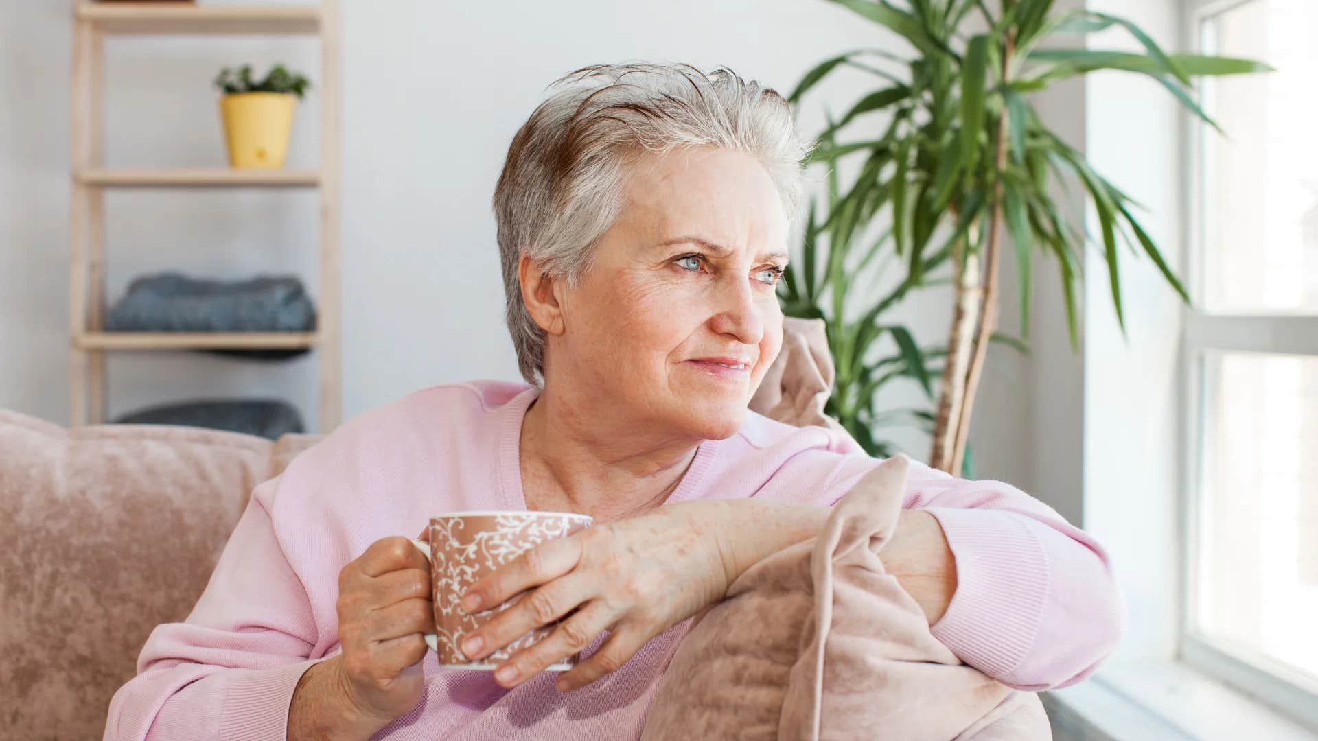 relaxing homebody woman drinking tea not socializing