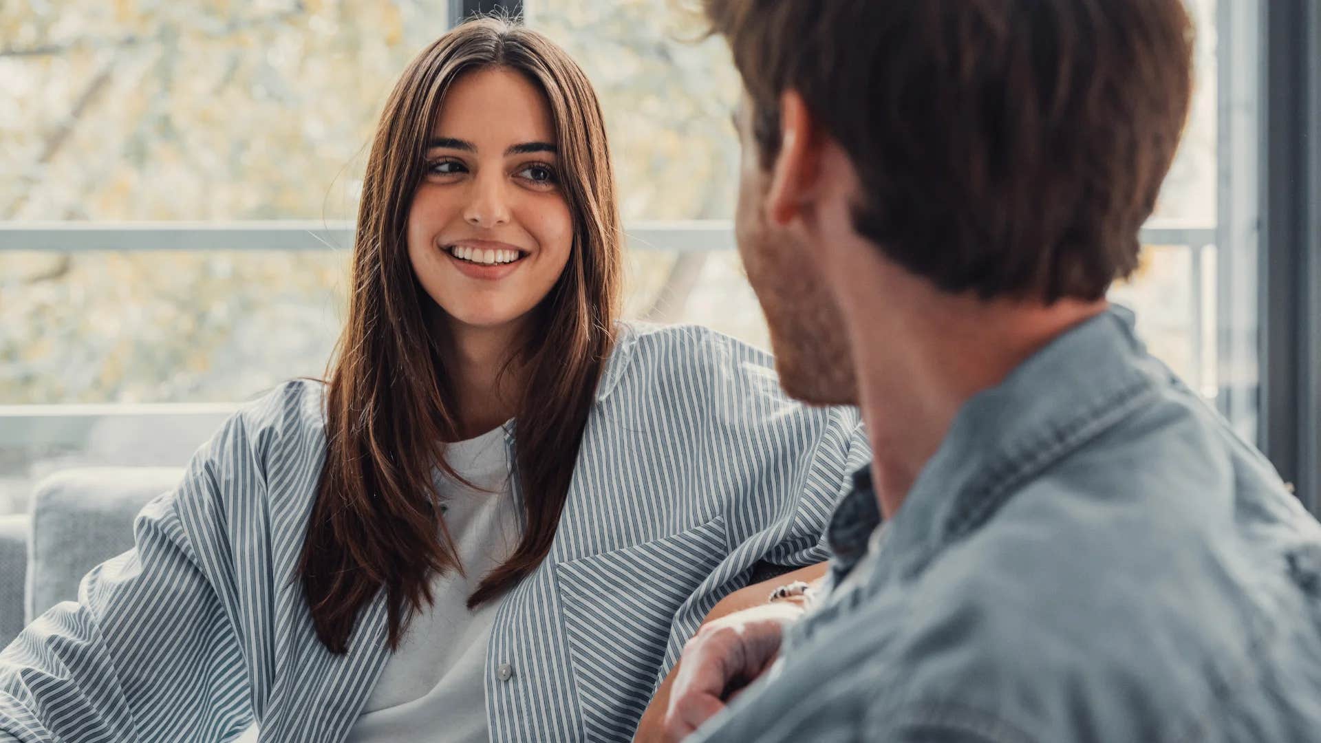 woman telling friend that's a piece of cake