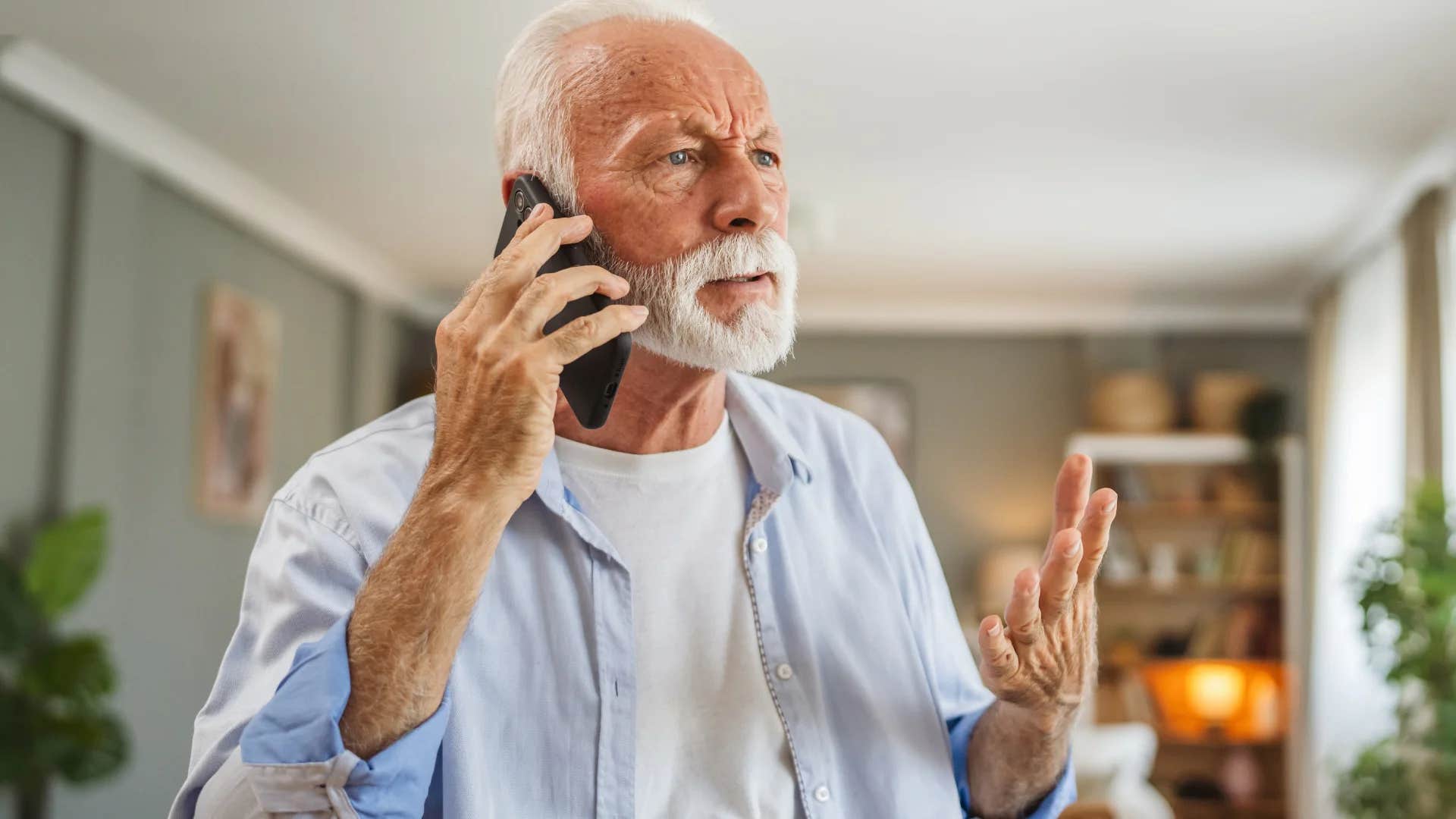 boomer man on phone asking why don't you come over more