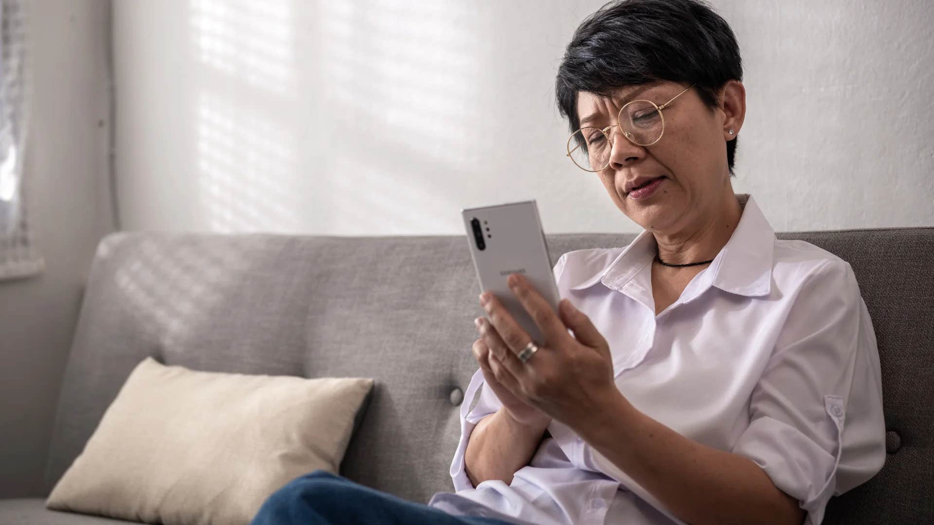 boomer woman on phone texting you'll understand when you're older