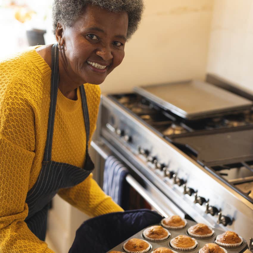 woman who enjoys short bursts of interaction and long phases of solitude with a baking hobby that brings her joy