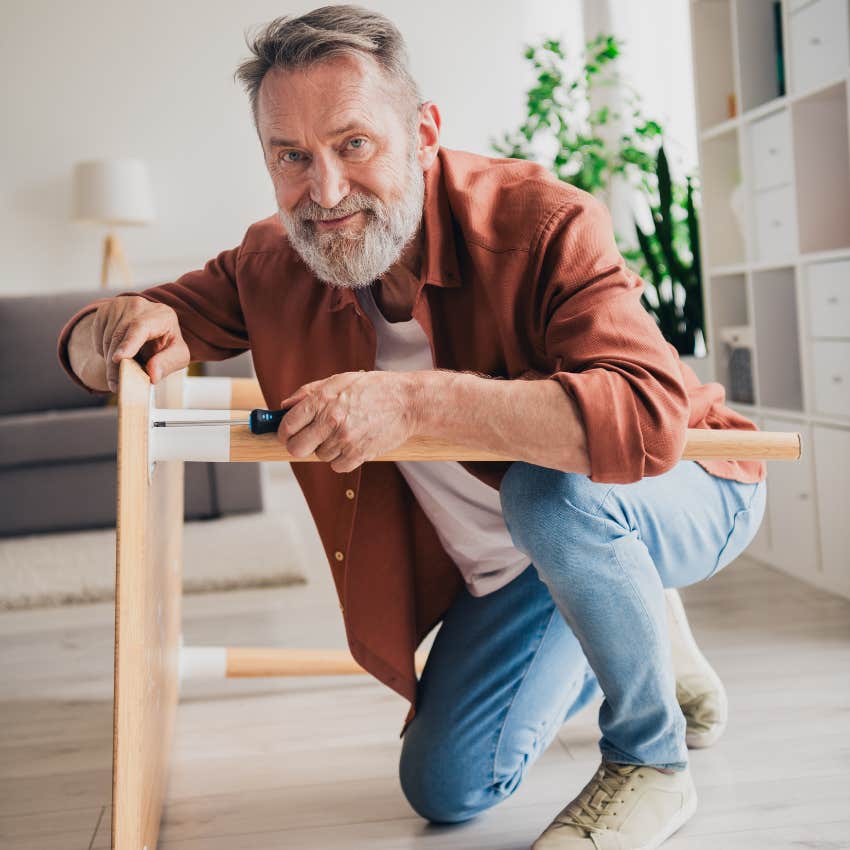 man raised in the 60s fixing table