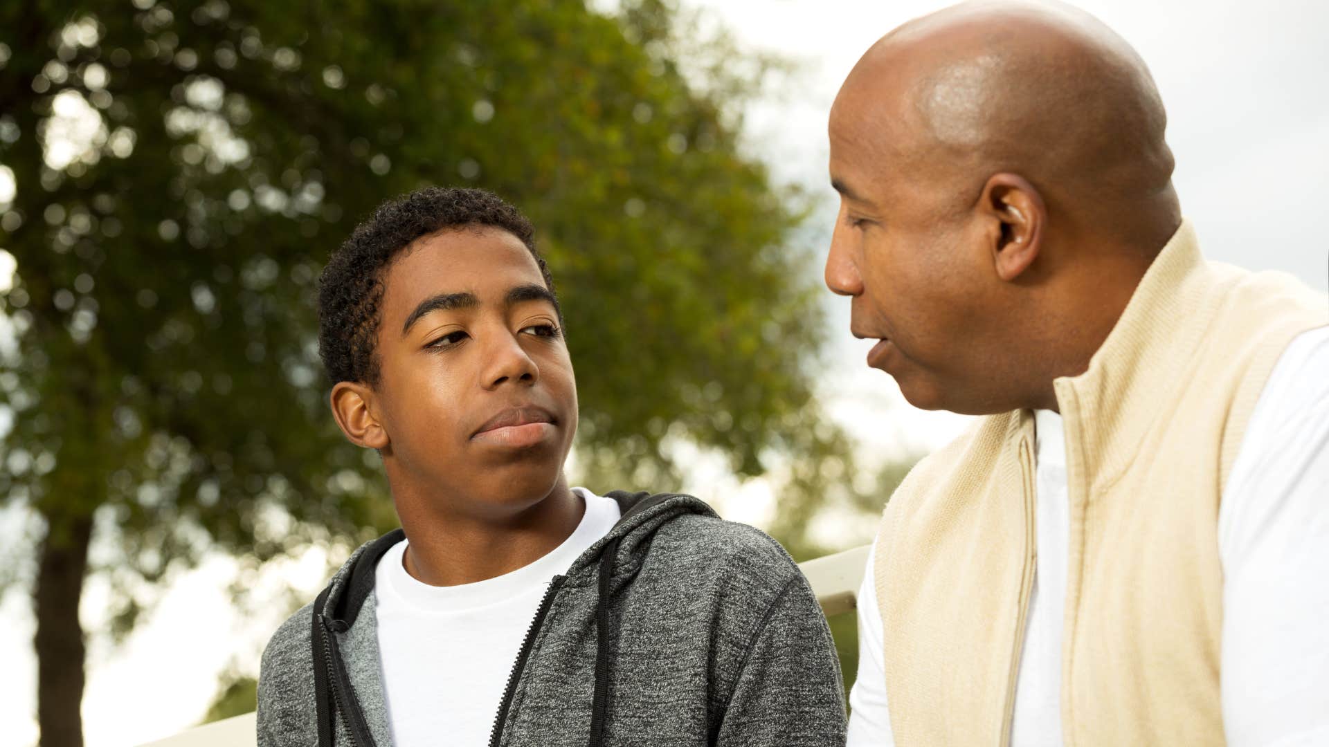 Gen X dad telling his son to stop overreacting