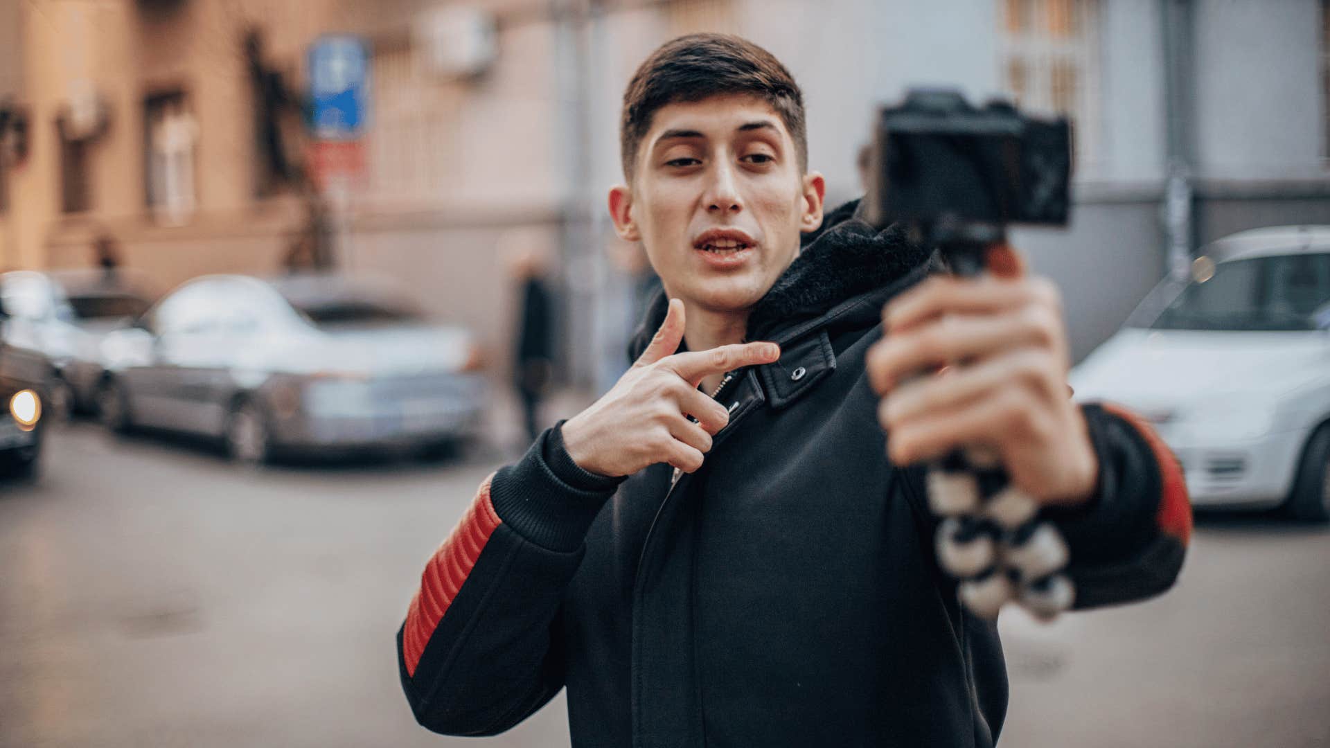 Gen Z man recording every aspect of his life