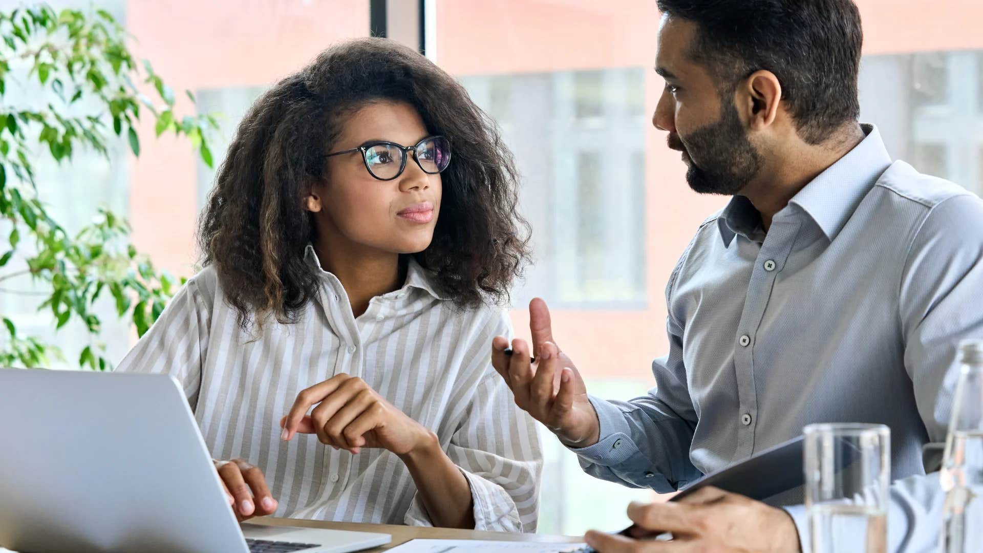 woman asking man can you tell me more about that