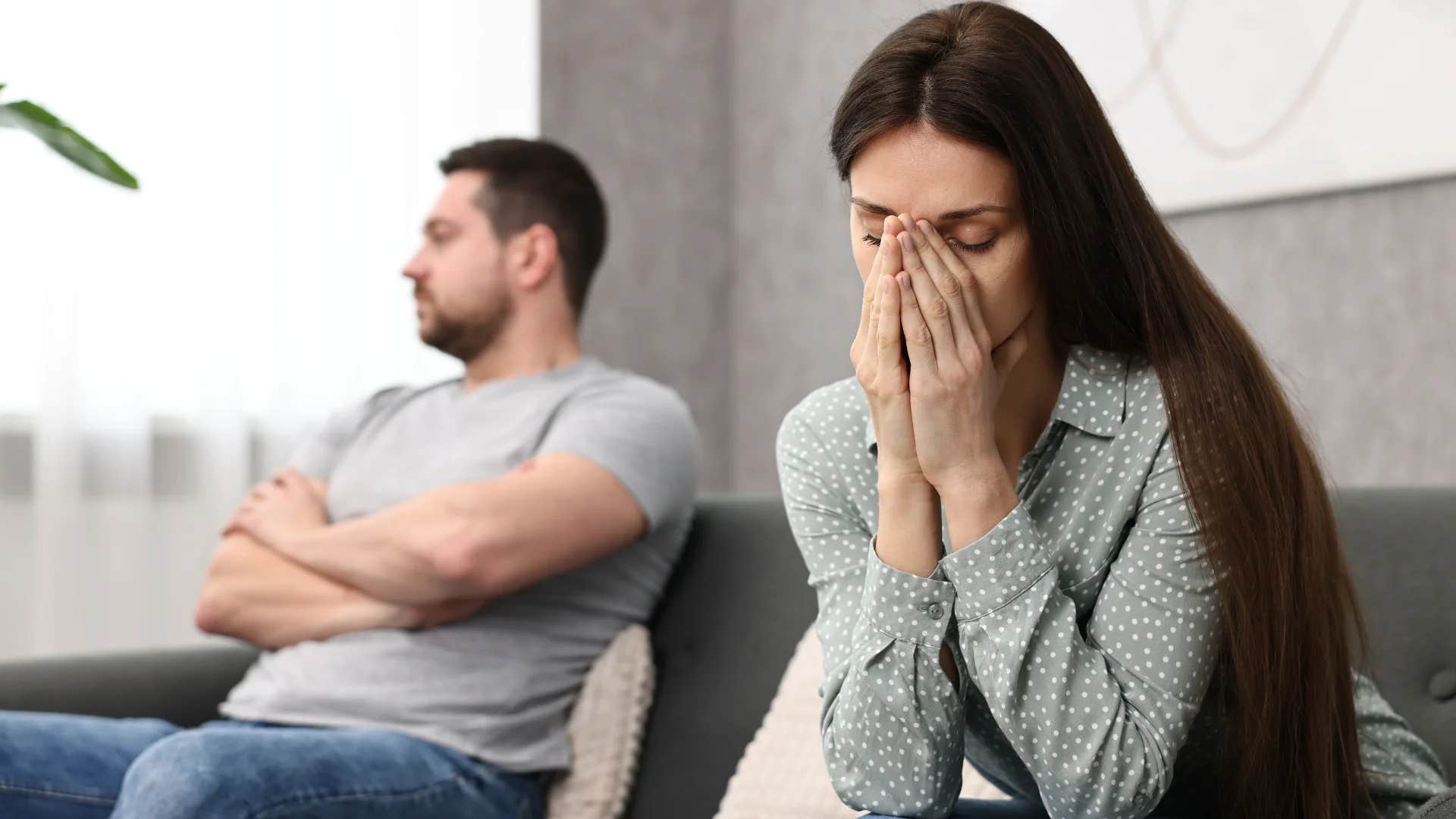 upset woman being told by manipulative man i thought you were different