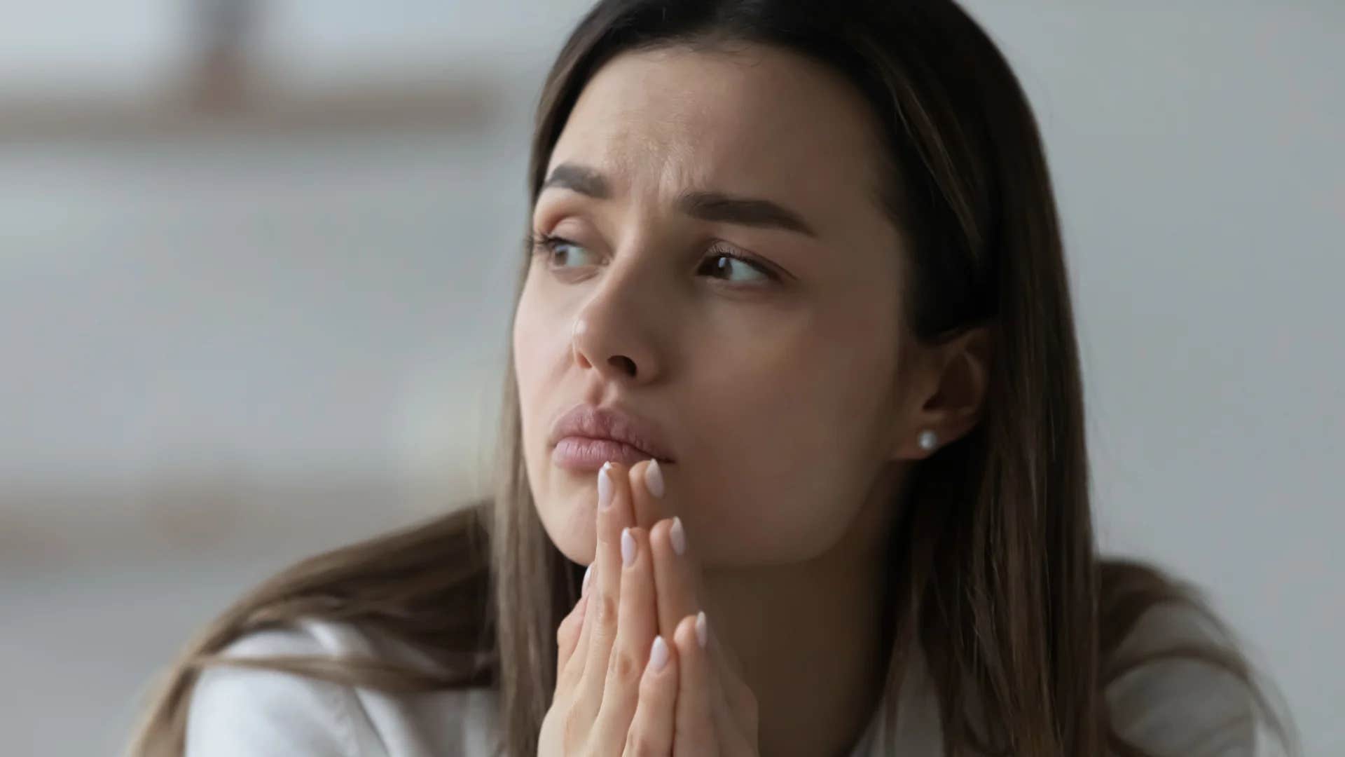 upset woman being told by manipulative person i wish you the best