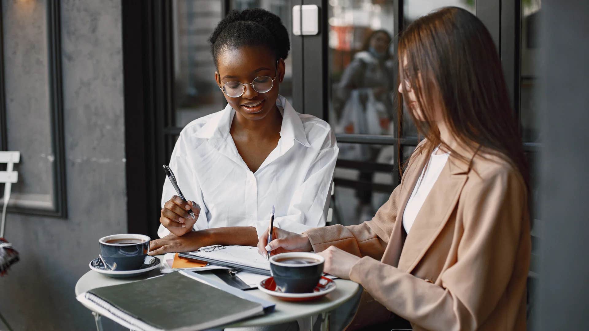 woman telling colleague that's outside of my scope