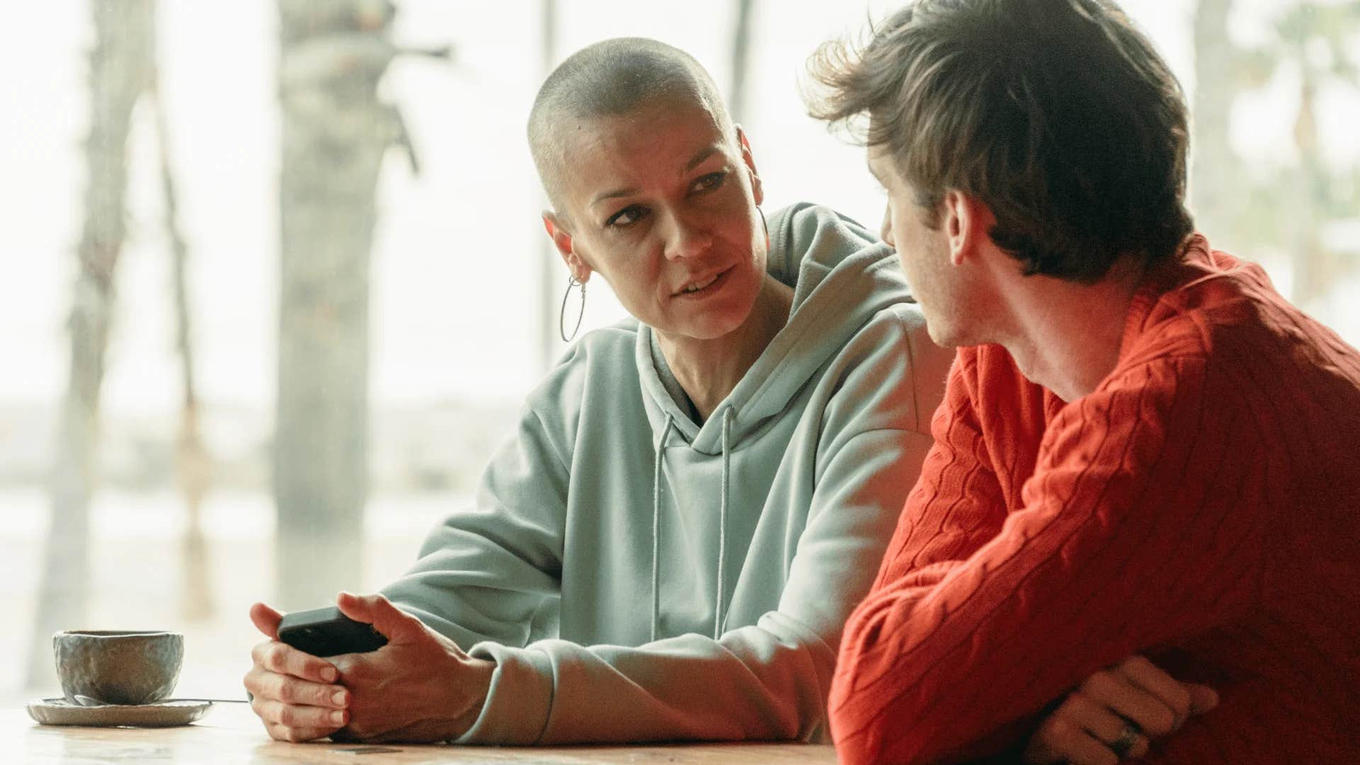 woman telling young man not everyone needs to agree with you