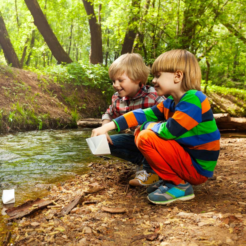 two small-town boys playing in a creek know they should own up to their mistakes