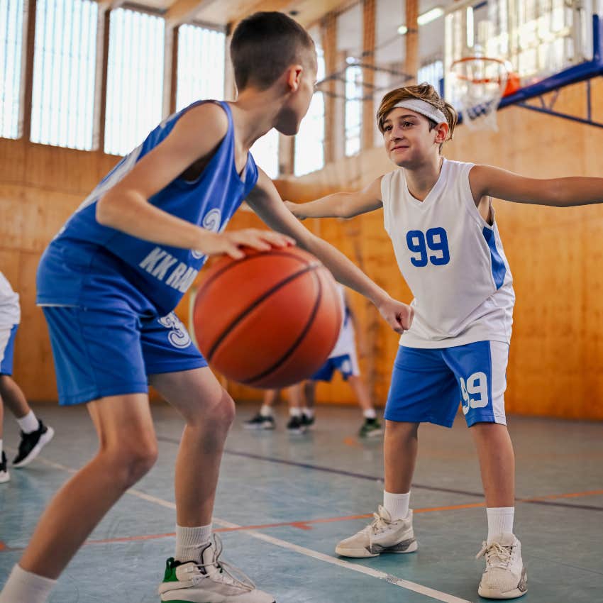 kids learning not to give up while they play basketball
