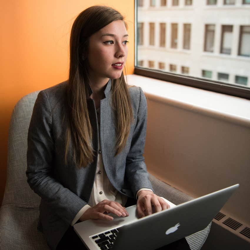 millennial woman working from an office for good salary