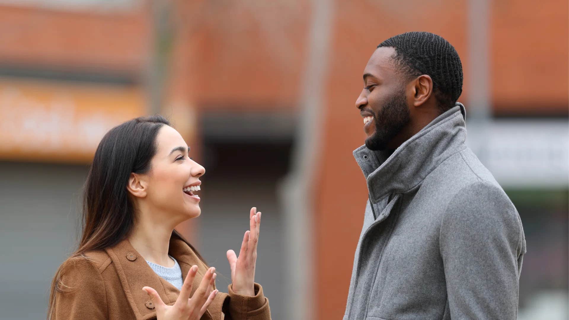 woman asking man what's the story behind his unique name