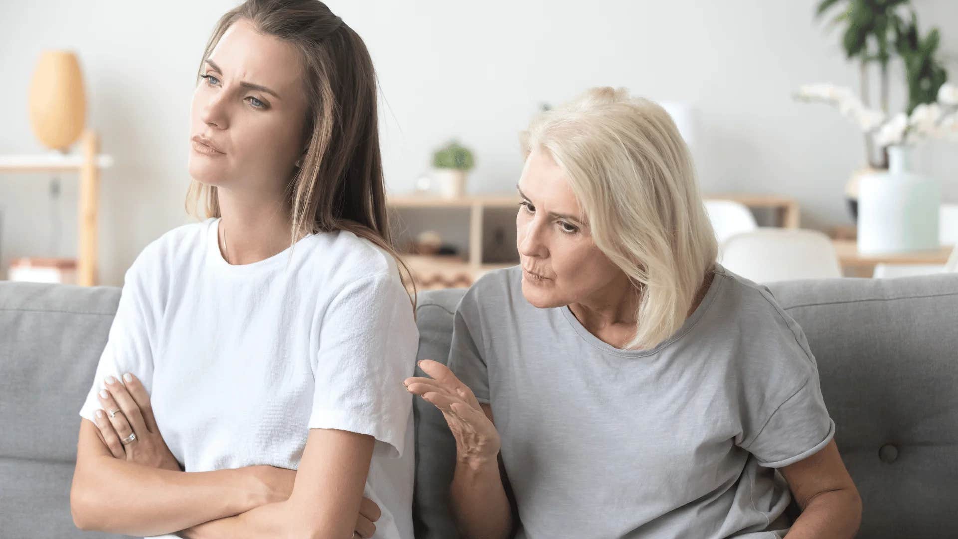 woman turned away from her overly critical mom