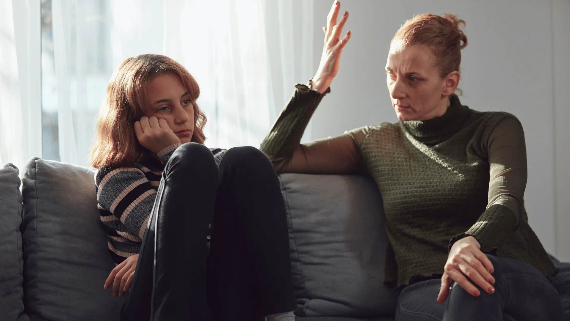 annoyed teenager listening to parent say you think you have it bad