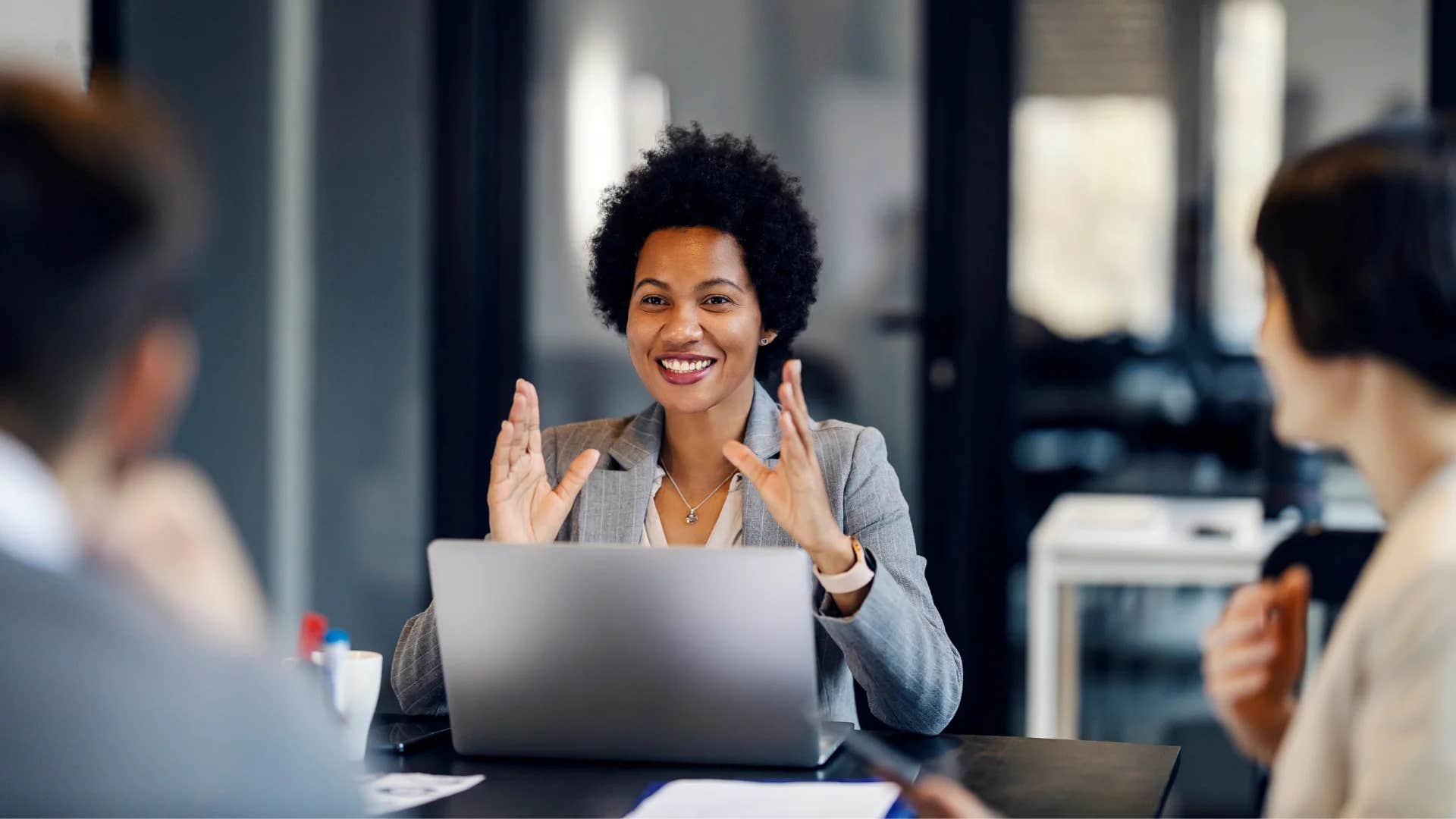 woman telling colleagues i'm noticing some people-pleasing tendencies coming up