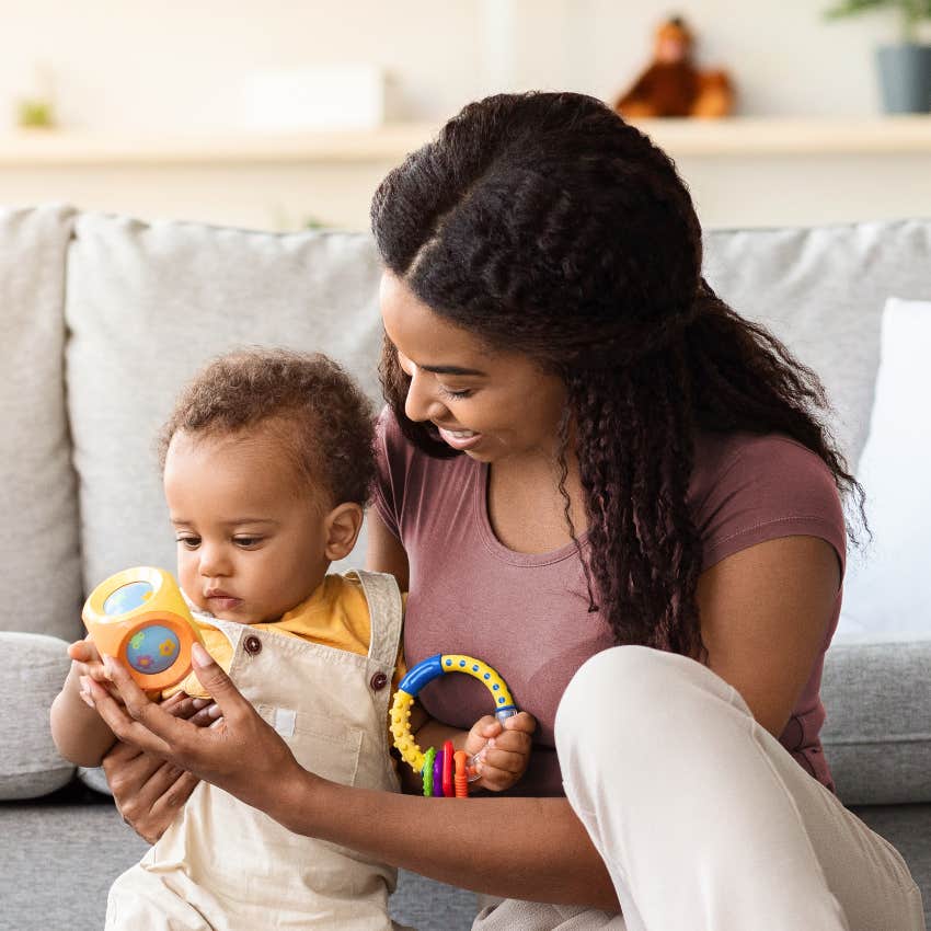 Gen Z mom with her child
