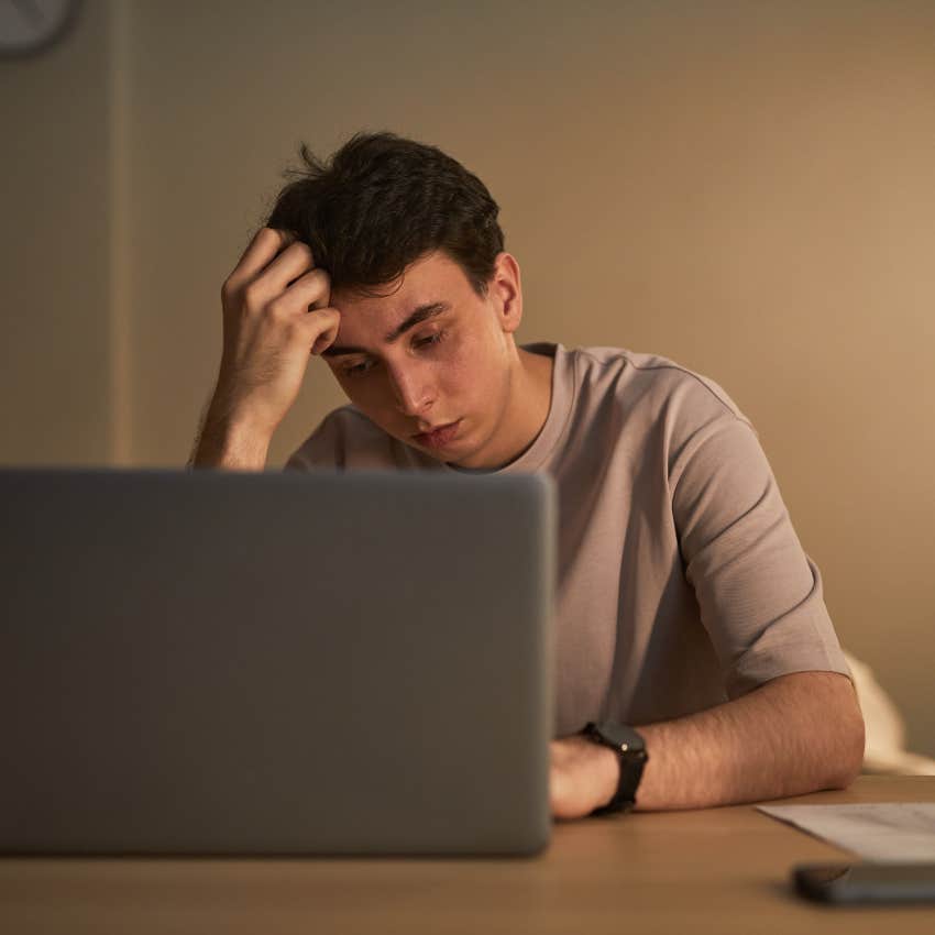 exhausted gen z man