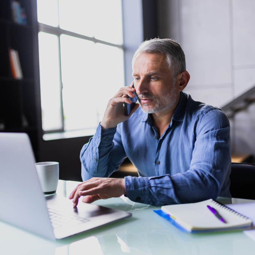 Gen X man in an office needing a work-life balance