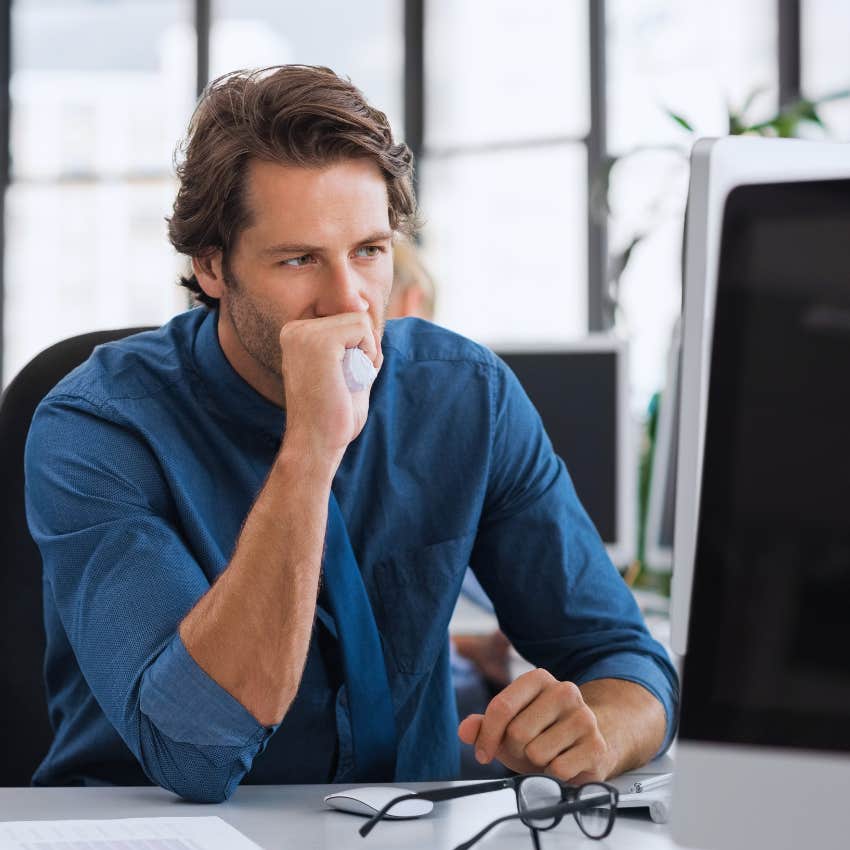 gen x man deep in thought about leaving his job