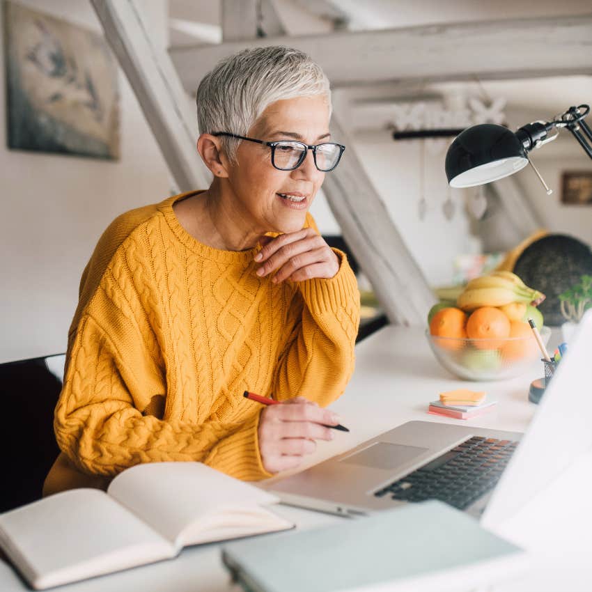 professional boomer woman at work