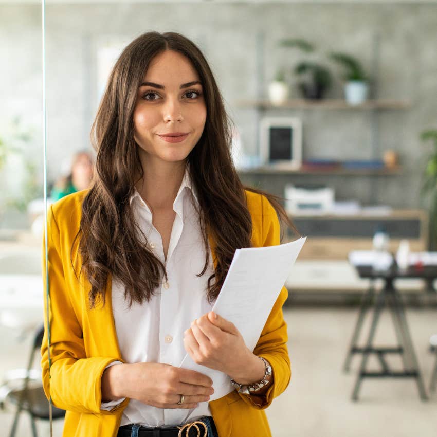 millennial woman with a real job