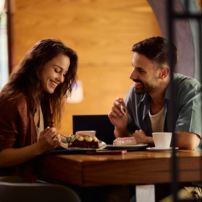 attractive man who is careful not to overshare on his dinner date