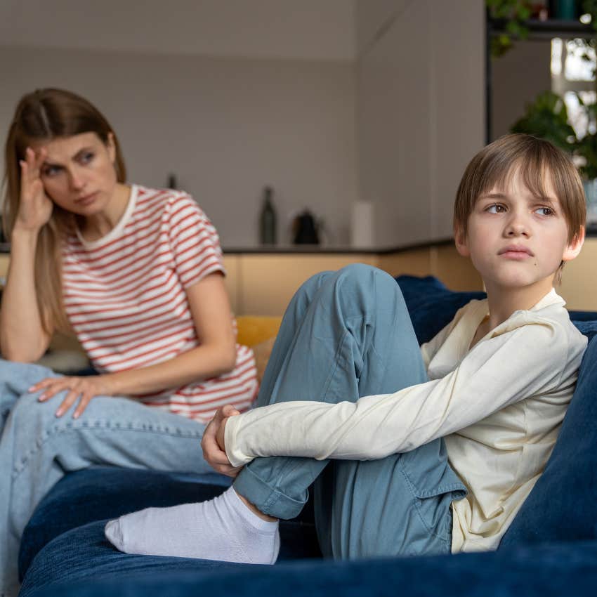 emotionally immature mom competing with her son who looks upset