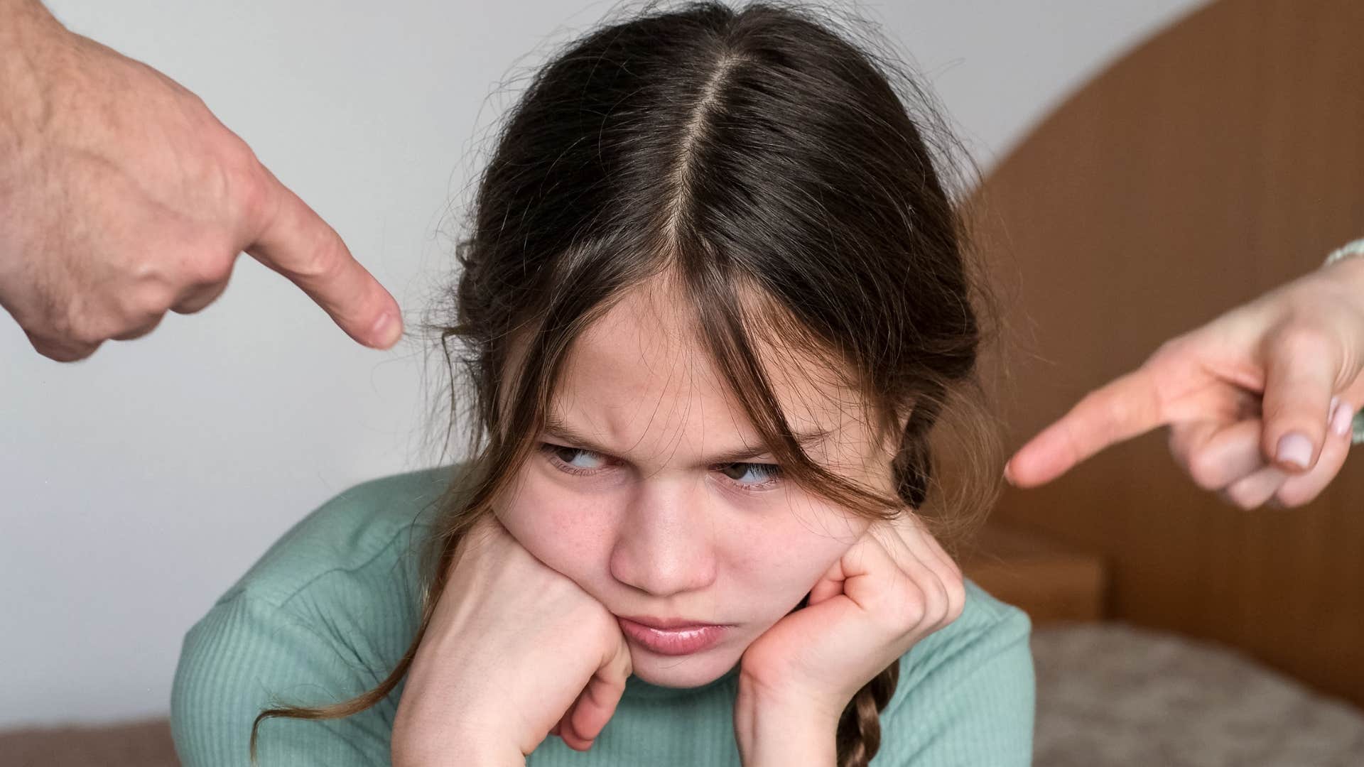 little girl who can't handle criticism has parents who never admit fault